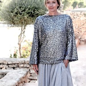 Silver Sequin Top